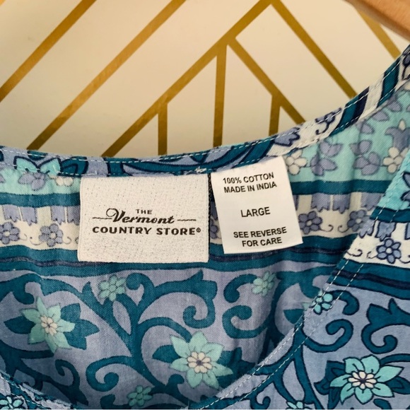 The Vermont Company Store floral paisley tiered layered cotton sleeveless dress - Picture 6 of 7